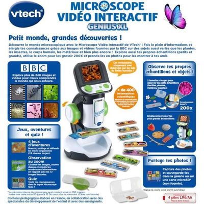 Soldes Vtech Genius XL - Microscope vidéo interactif 2024 au