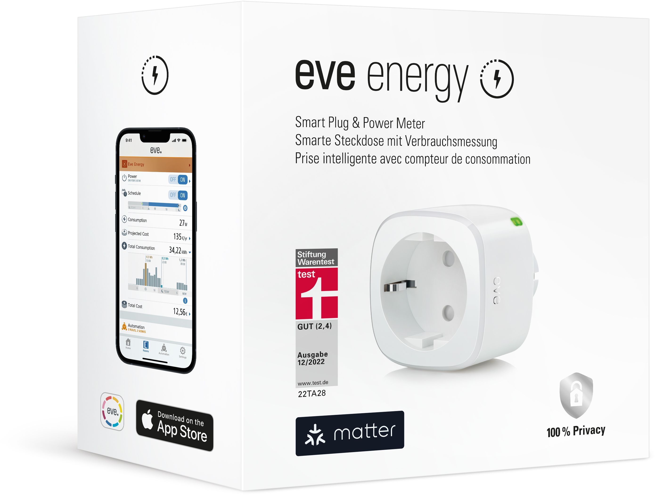 Prise connectée - EVE - Energy EU - Suivi de consommation - Commande ...