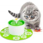 POPSPO Fontaine à Eau Pour Chat Chien Fleur avec Filtre 1,6L Bol Distributeur D'Eau Silencieuse Hygiénique Pour Chat Chien Oiseaux Vert