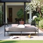 H.J WEDOO Lit simple en métal Cadre de lit 90cm x 190 cm - Noir