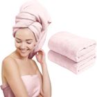LIBA Serviette à cheveux - Scala - Lot de 2 - Microfibre - 60 x 120 cm - Rose clair