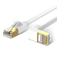 ILF® 1M CAT 6 Câble Ethernet RJ45 Câble Réseau Plat Coudé 90 Degrés Pour PC TV Box Routeur Xbox PS4 Routeur - Blanc 1M