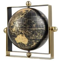 Globe Terrestre COSTWAY Décoratif Rotatif à 720° de Style Vintage Couleur Doré et Noir en Métal & PVC, Cadeau Idéal - L