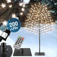Monzana Kerstverlichting Kersenbloesemboom Set van 2 220cm 220 LED Warm Wit Buiten Kunstmatig Groot Decoratie Kerstmis Lichtboom