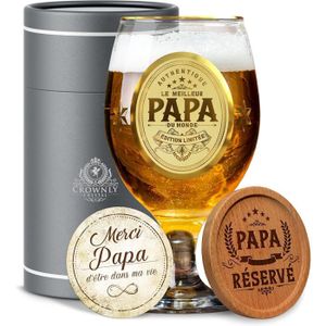 Personalized Engraved Beer Glass – 20oz “Grand-Papa, Je T'Aime” Gift Glass