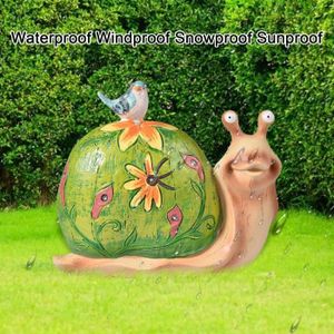 MICHAELA BLAKE Solaire Escargot Figurine Statue Jardin Lumières Animaux Gnomes Figurine Yard Décoration Pelouse
