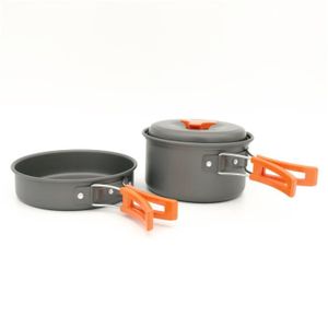 Noir Justdodo 8pcs Camping en Plein air l/éger casseroles Casserole Casserole Pique-Nique Casserole Casserole pan Set Ensemble Compact Portable Durable