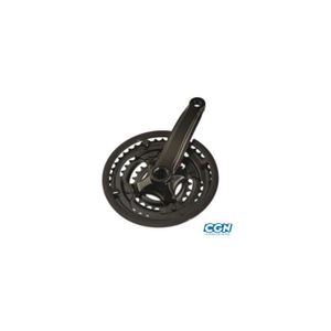 Pédalier VTT Triple Motodak – 42-34-24 Dents – 152 Mm – Acier Noir