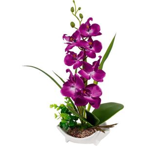 FLEUR ARTIFICIELLE orchidée Artificielle avec Vase en Porcelaine - Fl