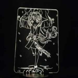 VEILLEUSE BÉBÉ Lampe Illusion 3D Veilleuse Led La Petite Dame Rouge De La Renard Dev Anime Fille Jolie Présente Pour Bébé 3Aa Lampe À Batter[u7211]