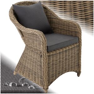 Fauteuil Rond En Rotin Howard Avec Coussin – 98cm, Naturel, Neuf