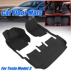 BMZX Lot de 3 Tapis de Sol de Voiture r/ésistants pour Tesla Mod/èle 3 Noir