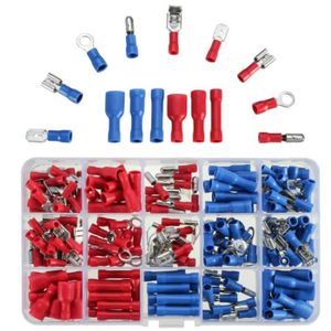 100 x anneau assortis terminaux Connecteurs Sertis Bleu Rouge Jaune le plus populaire