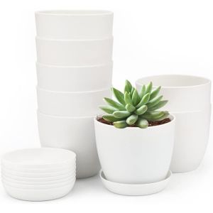 JARDINIÈRE - BAC A FLEUR Cache Pot De Fleurs Plastique - TRAHOO - 8 Pièces 