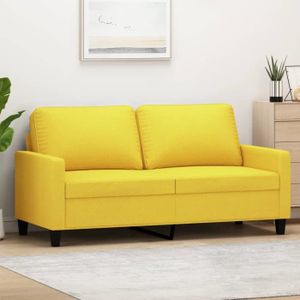 CANAPÉ FIXE Divan - Sofa Moderne Canapé à 2 places - Jaune cla
