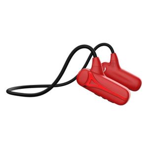 CASQUE - ÉCOUTEURS Ysilla Casque Bluetooth sans fil à conduction osseuse avec crochet Écouteurs stéréo étanches avec microphone - Rouge