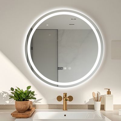 SIRHONA Miroir LED Salle De Bain 60x80cm - Miroir Lumineux Anti-Buée Avec Bluetooth, Commande Tactile Et Éclairage Parfait