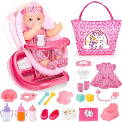 Ecoiffier Jouets - 2873 - Lit Poupon + Accessoires - Dès 18 Mois - Fabriqué en France