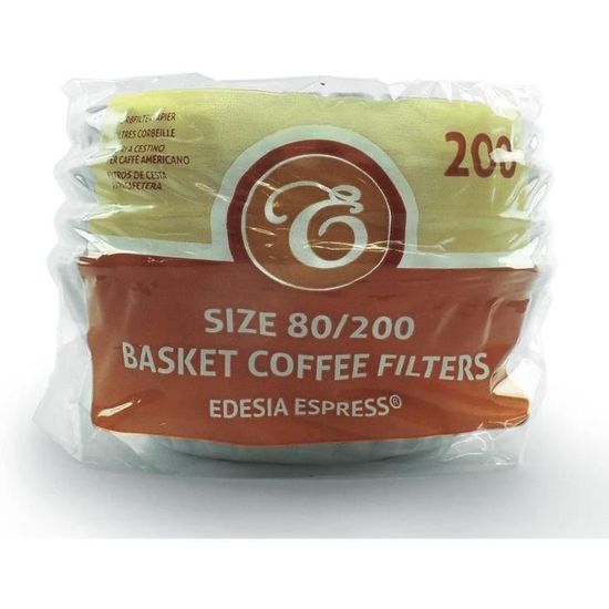 Ziyonix Filtres à Café Papier 200 Pièces - Taille 80/200 Mm, Non Blanchis, Compostables - Pour Machines à Café Filtre 8-12 Tasses