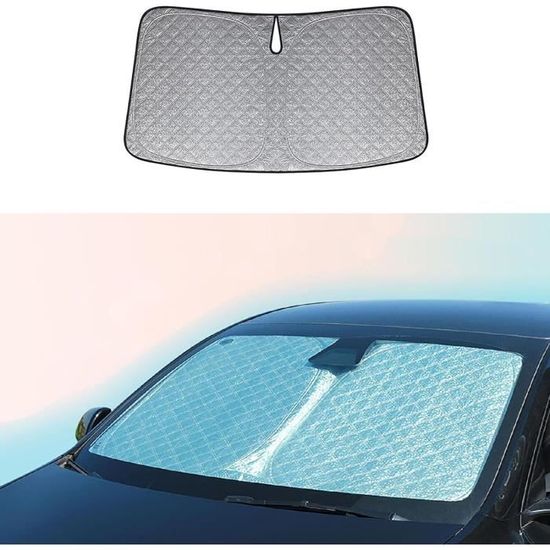 Pare-soleil Pare-brise Voiture 130x70 Cm Argenté Isolation Thermique UV Protection Soleil Intérieur Auto - 3