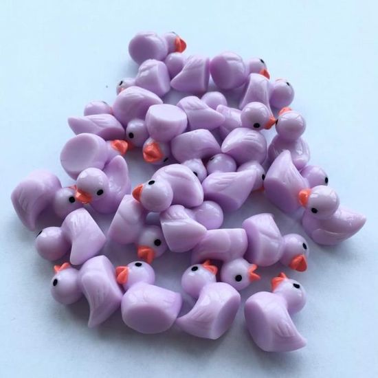 Acheter Lot de 100/200 mini figurines de canards en résine, en vrac, breloques de fête, décoration de paysage miniature à faire soi-même
