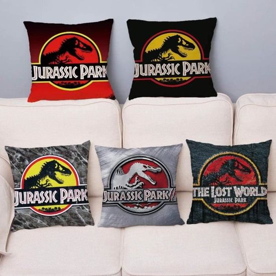 5 Ensembles de Hug Housse de coussin Jurassic Park Dinosaure Housse de coussin Canapé 40x40cm[911]