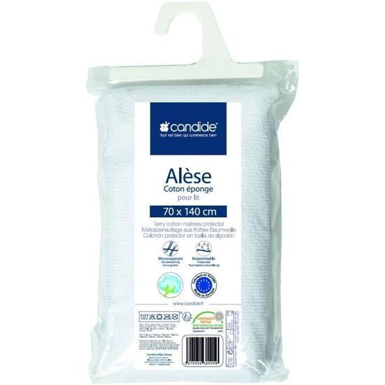 Protège Matelas Bébé Imperméable Trois Kilos Sept - 70x140 Cm, éponge Absorbante, Certifié Oeko-Tex