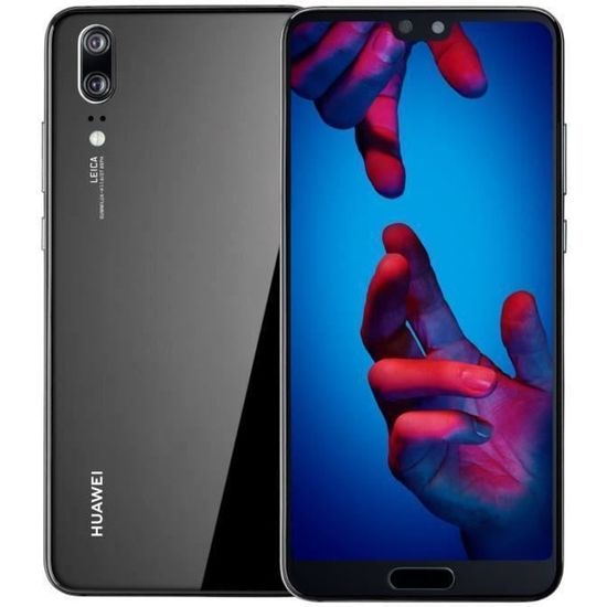 Smartphone Huawei P20 - 128 Go - Noir - Double SIM - Lecteur d'empreintes digitales - LTE