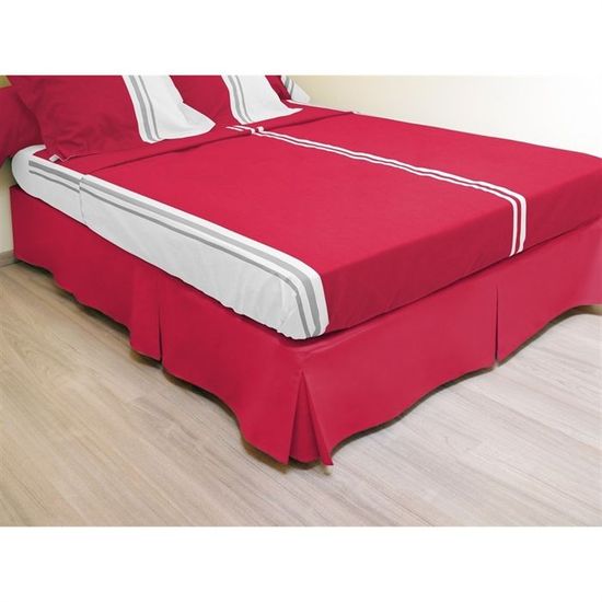 Cache Sommier Boutis Rouge 90×190