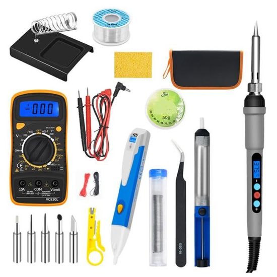 Kit de fer à souder à température réglable + Multimètre