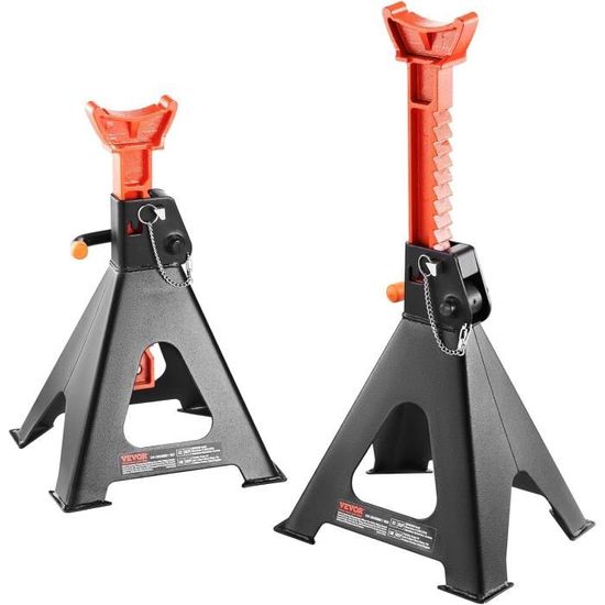 Chandelles Voiture GYMAX 2 Pièces - 5896kg Chacune, Hauteur Réglable 36-58,5cm