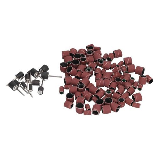 Kit Tambour De Ponçage Merryland 184pcs Pour Dremel - Bandes Abrasives 80# 13mm, Mandrins 3.17mm - Pour Outils Rotatifs, DIY