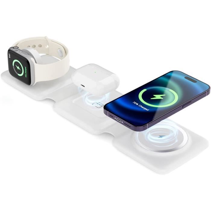 Support de chargeur magnétique sans fil 3 en 1, St... - Grandado
