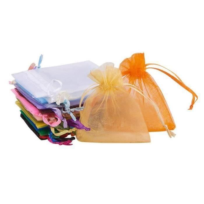 50/100Pcs Organza Bijoux Emballage Sachets Fête de mariage faveur Candy Sacs Cadeau