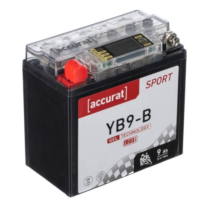 Batterie moto YB9-B 9Ah Gel Accurat 12V 90A 137 x 76 x 134 mm Quad