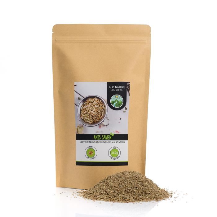 Anis entier (250g), graines d'anis, 100% naturel, thé d'anis bien sûr sans additifs, vegan