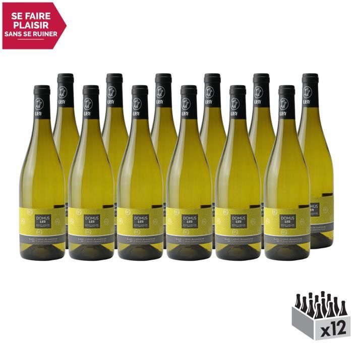 Côtes de Gascogne Domus Colombar Sauvignon Sec Blanc - Lot de 12x75cl - Domaine d'Uby - Vin IGP Blanc du Sud-Ouest
