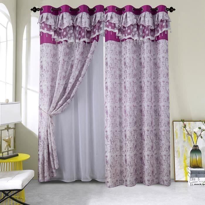 DOUBLE RIDEAUX ORIENTAL - SULTANAT - VIOLET