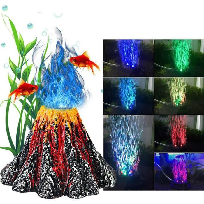 La couleur du kit d'ornement de volcan d'aquarium LED et ajoute un aquarium de valeur ornementale AQUARIUM 24