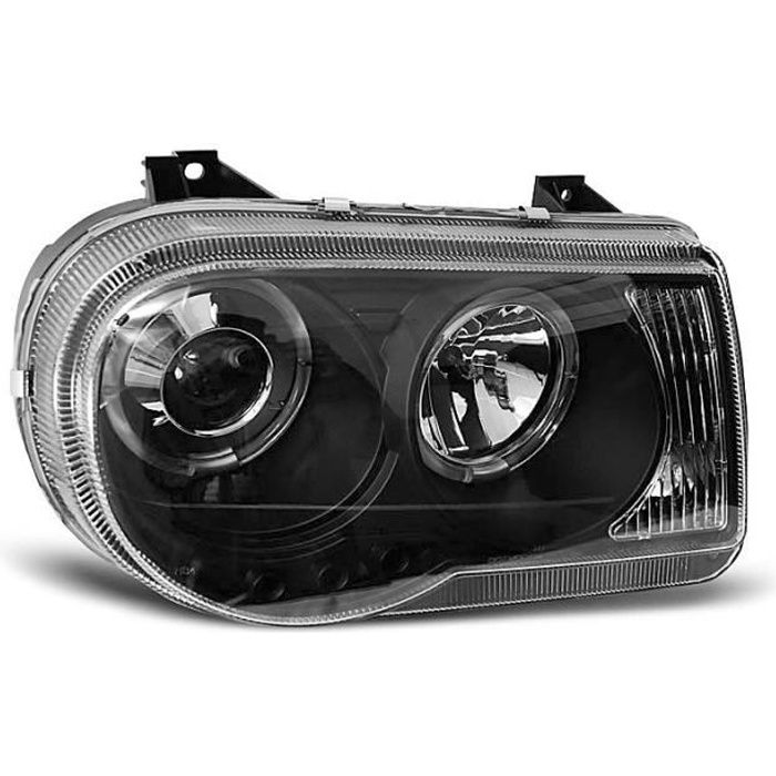 Paire de feux phares Chrysler 300C 05-10 angel eyes noir