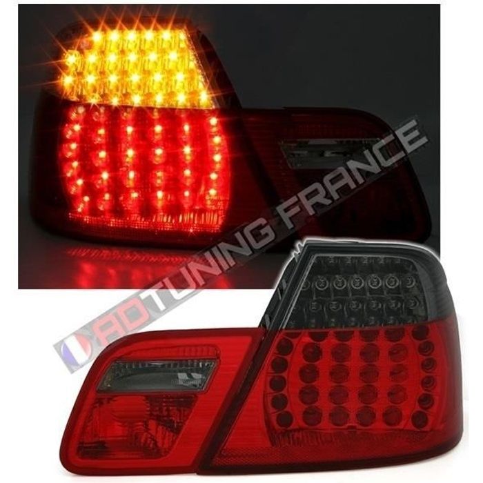 2 FEUX ARRIERE A LED BMW E46 SERIE 3 COUPE PHASE 2 DE 04/2003 A 2006 ROUGE ET NOIR