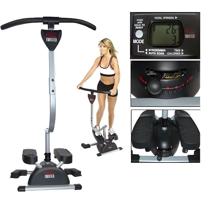 Stepper marcheur-guidon pivotant-bidirectionnel-fitness - Cardio Twister