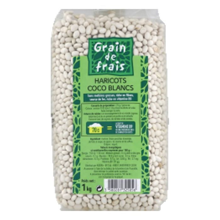 Haricots coco blancs - Grain de Frais - paquet 1kg
