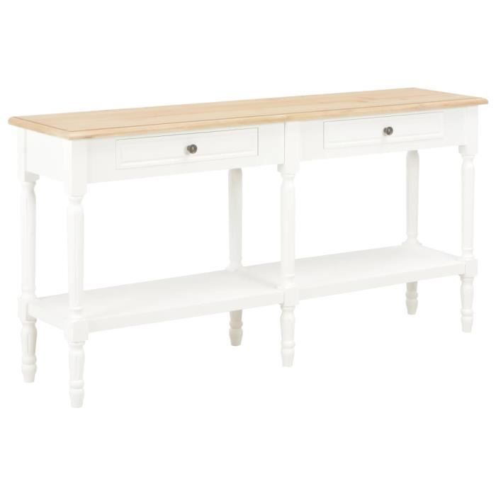 ��Armoie Buffet Style Classique Blanc et marron 150 x 35 x 77 cm Bois massif