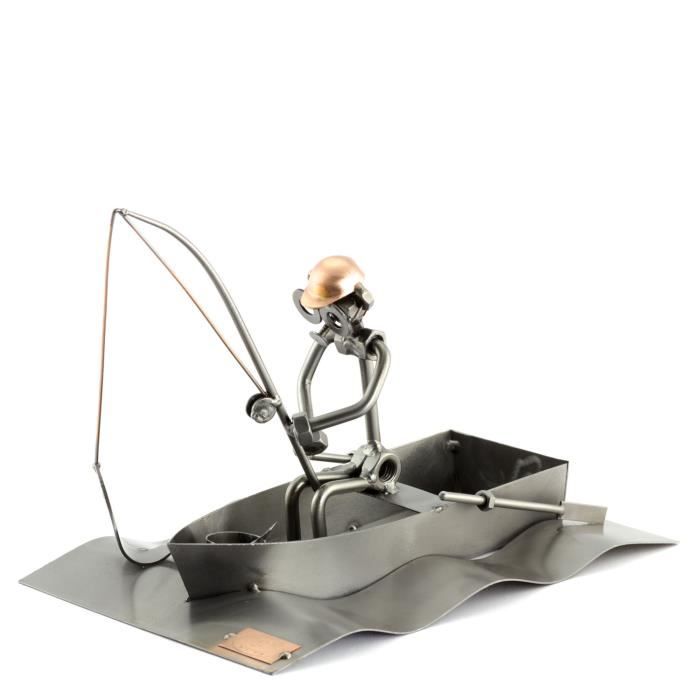 PÊCHEUR AVEC BATEAU - PERSONNAGE DE MÉTAL