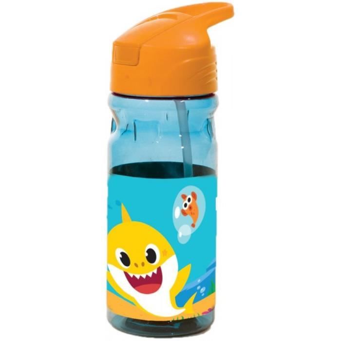 Gourde plastique paille babyshark