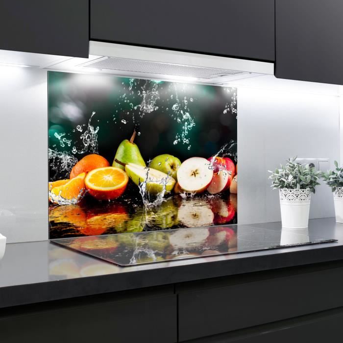 Panneaux imprimés de cuisine de crédence en verre verre trempé 90x65cm