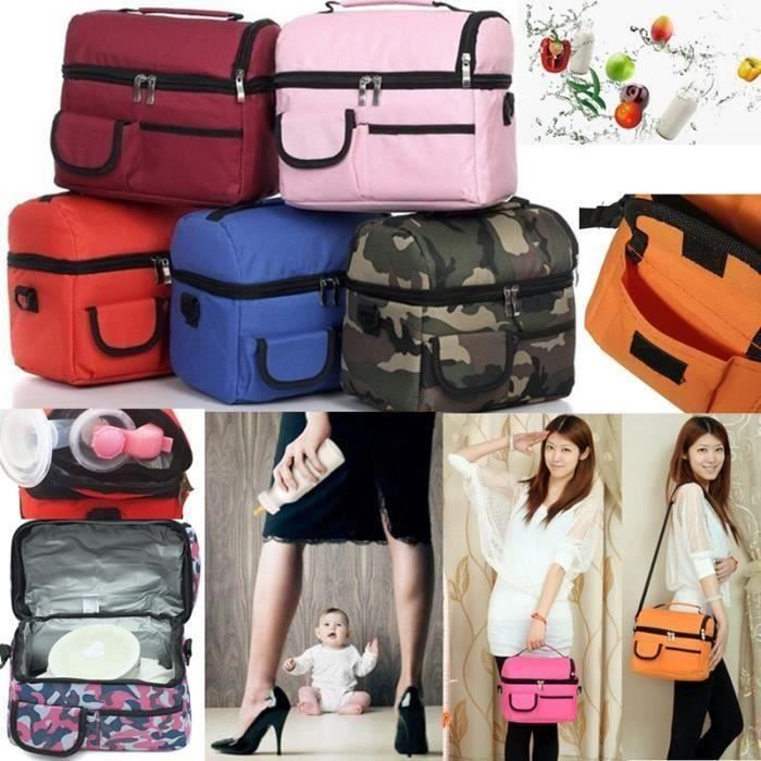 Sac Camping Picnic Nourriture Répas Voyage compartiment isotherme refroidisseur Vin rouge TU