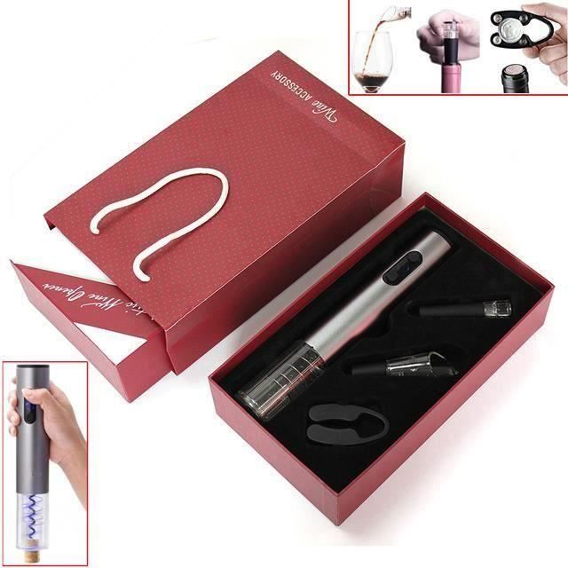 Tire Bouchon Electrique Vin Décapsuleur Ouvre Bouteille Automatique Vin Verseur accessoires Coffret-Cadeau pour Champagne Cidre
