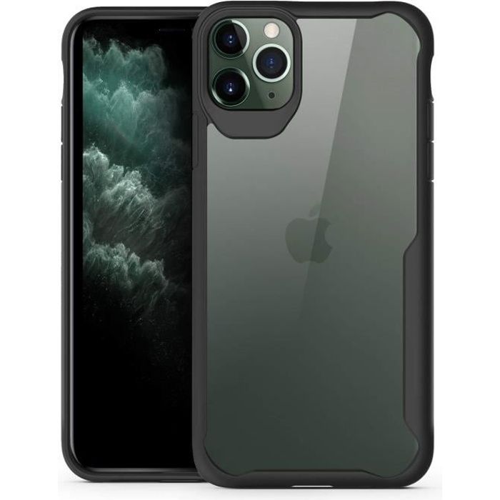 Coque iPhone 11 Pro – Style bumper – Protection anti-choc – Compatible chargement sans fil - Noire